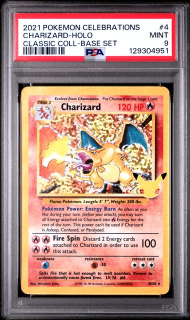 [PSA 9] #4/102 CHARIZARD-HOLO CLASSIC COLL-BASE SET #129304951