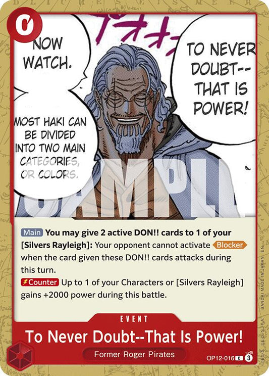 To Never Doubt--That Is Power!