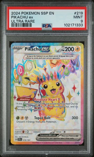 [PSA 9] SURGING SPARKS #219/191 PIKACHU ex #102171333