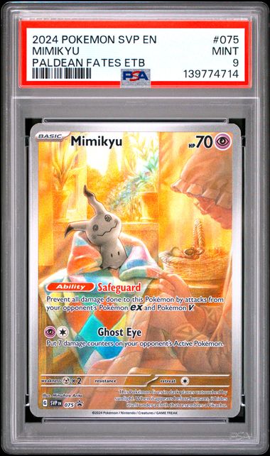 [PSA 9] SVP #075 MIMIKYU PALDEAN FATES ETB #139774714
