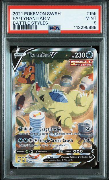[PSA 9] BATTLE STYLES #155/163 FA/TYRANITAR V #112295988