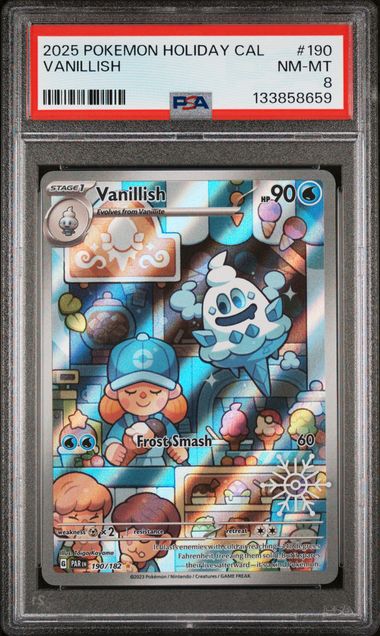 [PSA 8] 2025 POKEMON HOLIDAY CALENDAR #190/182 VANILLISH #133858659