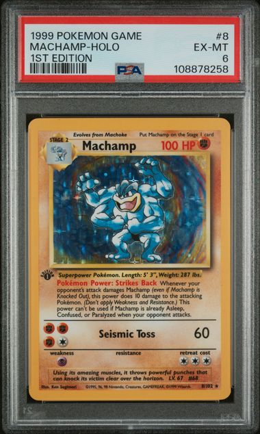 [PSA 6] 1999 POKEMON GAME #8 MACHAMP 1ST EDITION #108878258