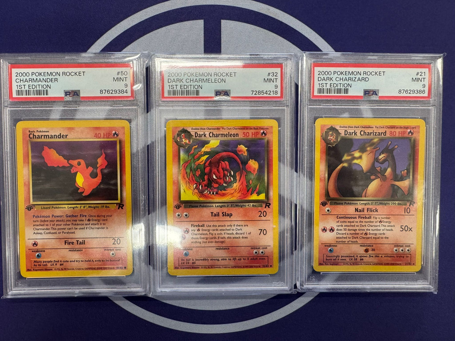 [PSA 9] 1st Edition Rocket Charizard line (Charmander/Charmelon/Charizard) #