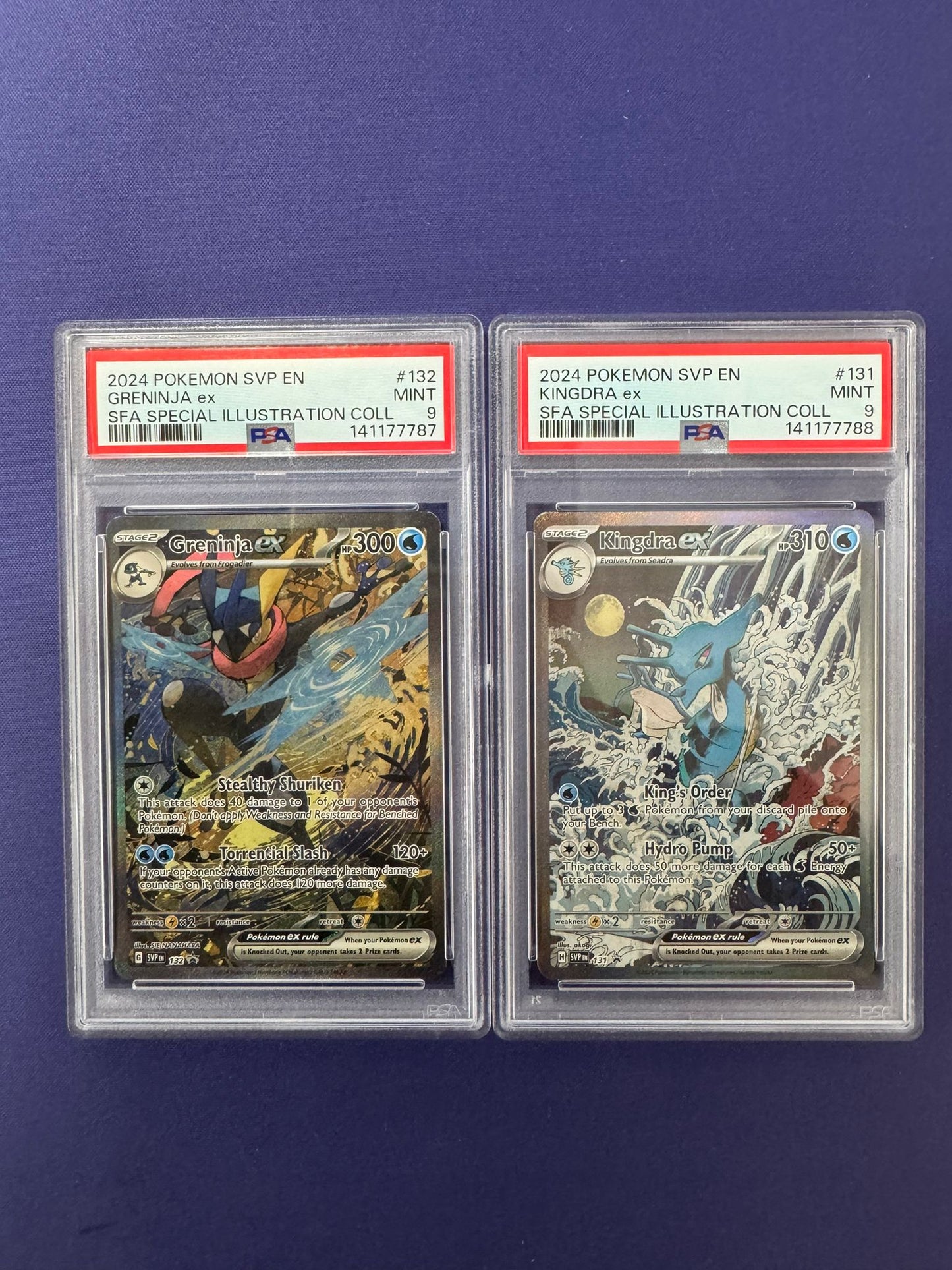 [PSA 9] #131 & #132 KINGDRA ex & GRENINJA ex SFA SPECIAL ILLUSTRATION COLL Sequential #141177788 & #141177787