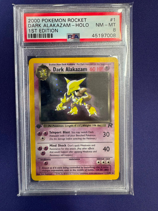 [PSA 8 ] #1/82 DARK ALAKAZAM-HOLO 1ST EDITION #45197008