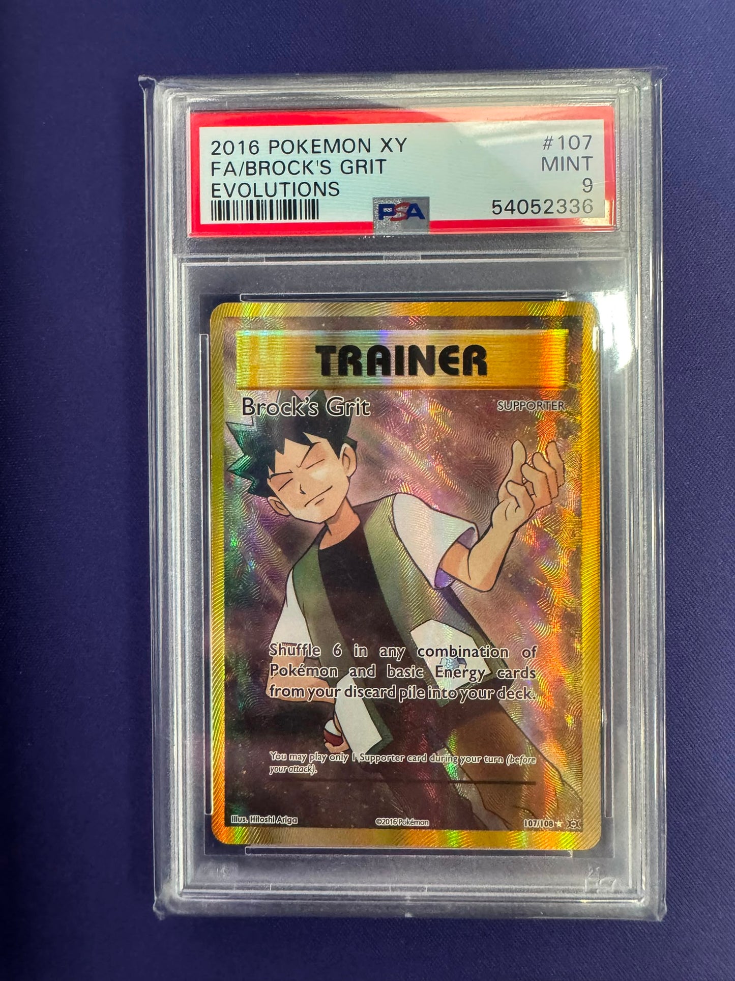 [PSA 9] XY EVOLUTIONS #107 FA/BROCK'S GRIT #54052336