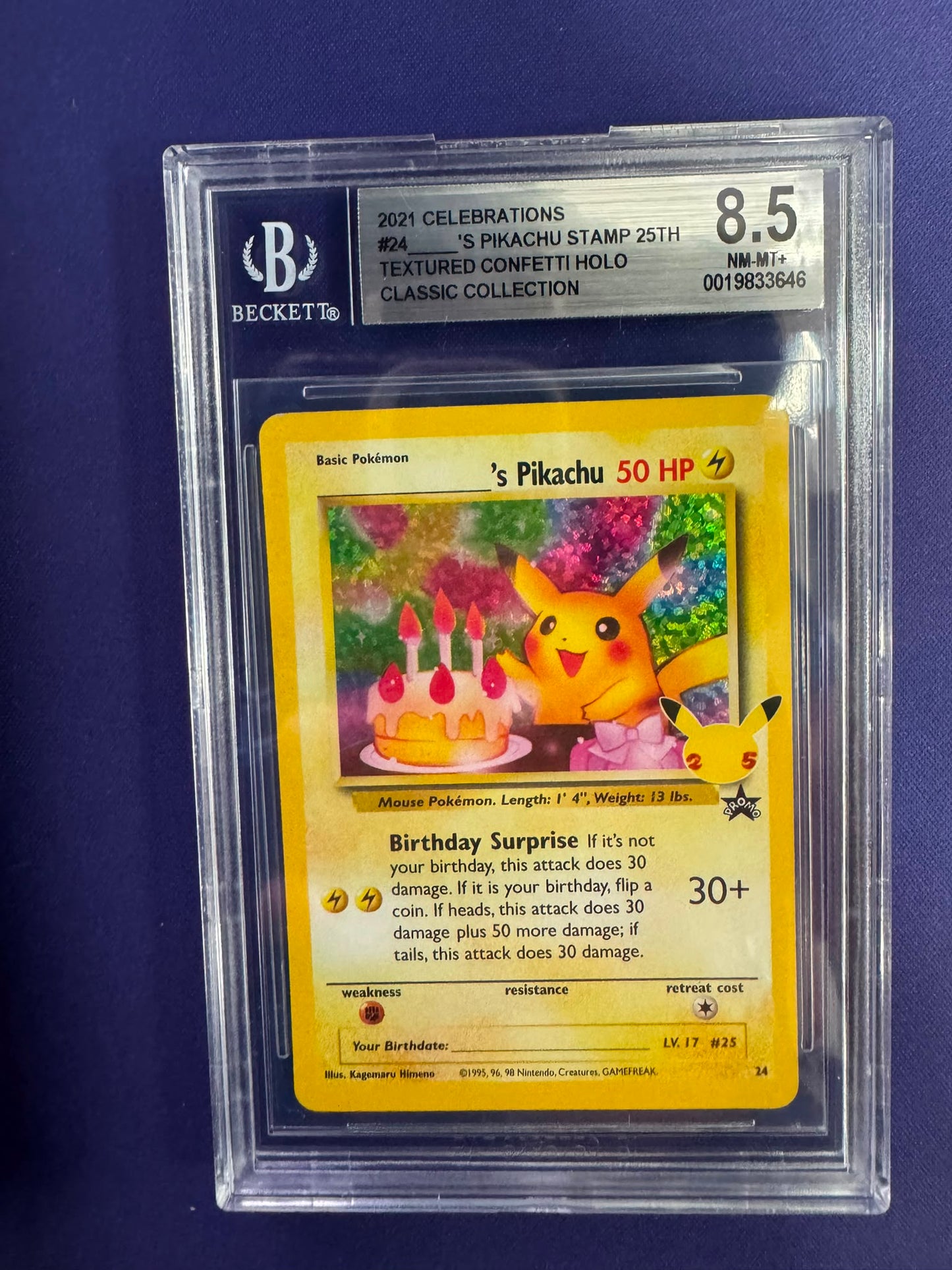 [BGS 8.5] 25th CELEBRATION ______'s PIKACHU #0019833646