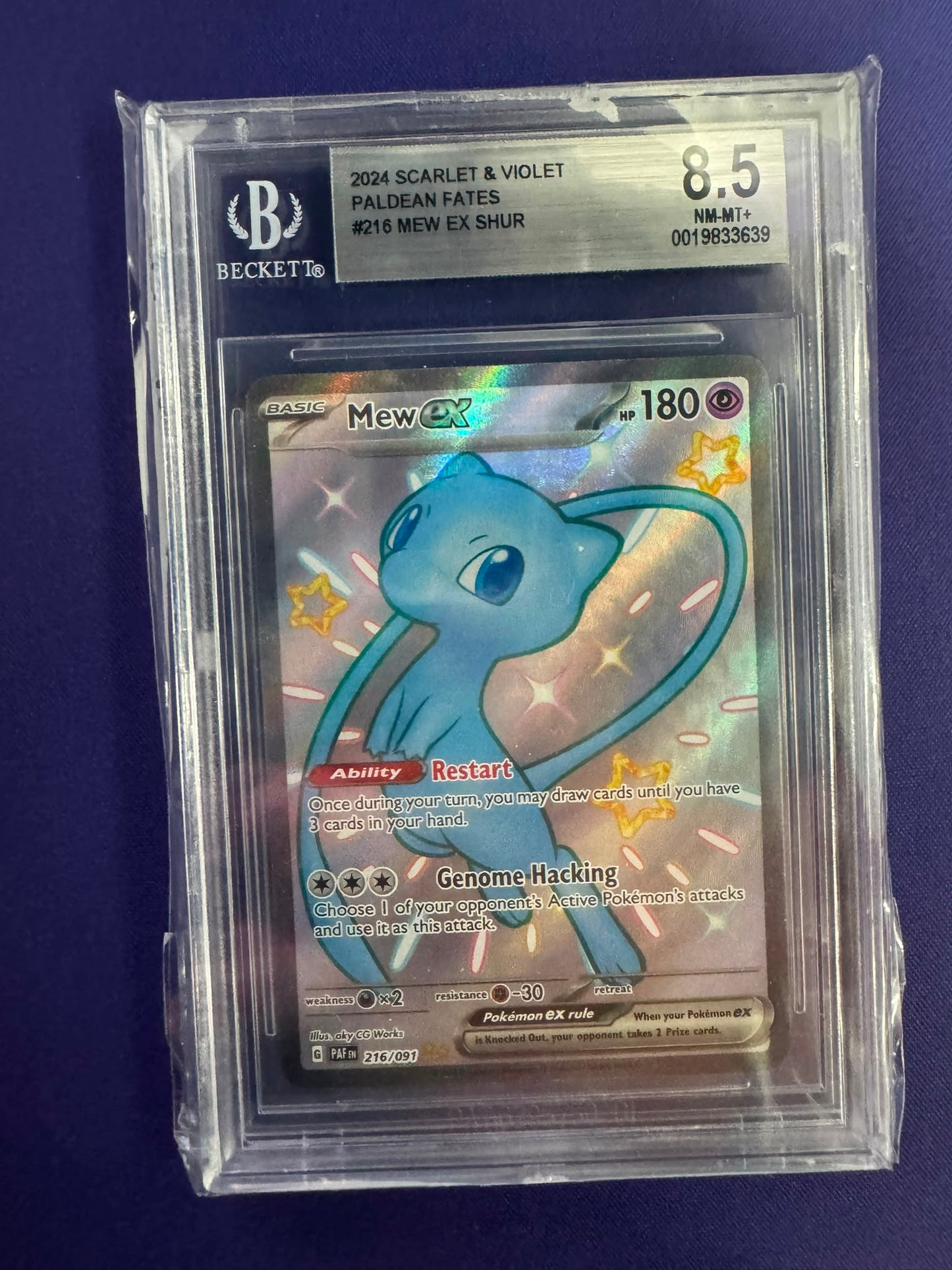 [BGS 8.5] #216/091 PALDEAN FATES Mew Ex #0019833639
