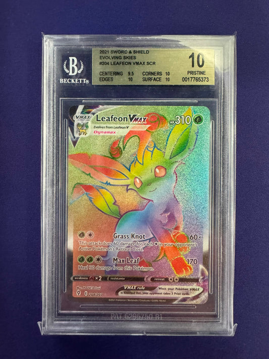 [BGS 10] EVOLVING SKIES #204/203 LEAFON VMAX #0017765373