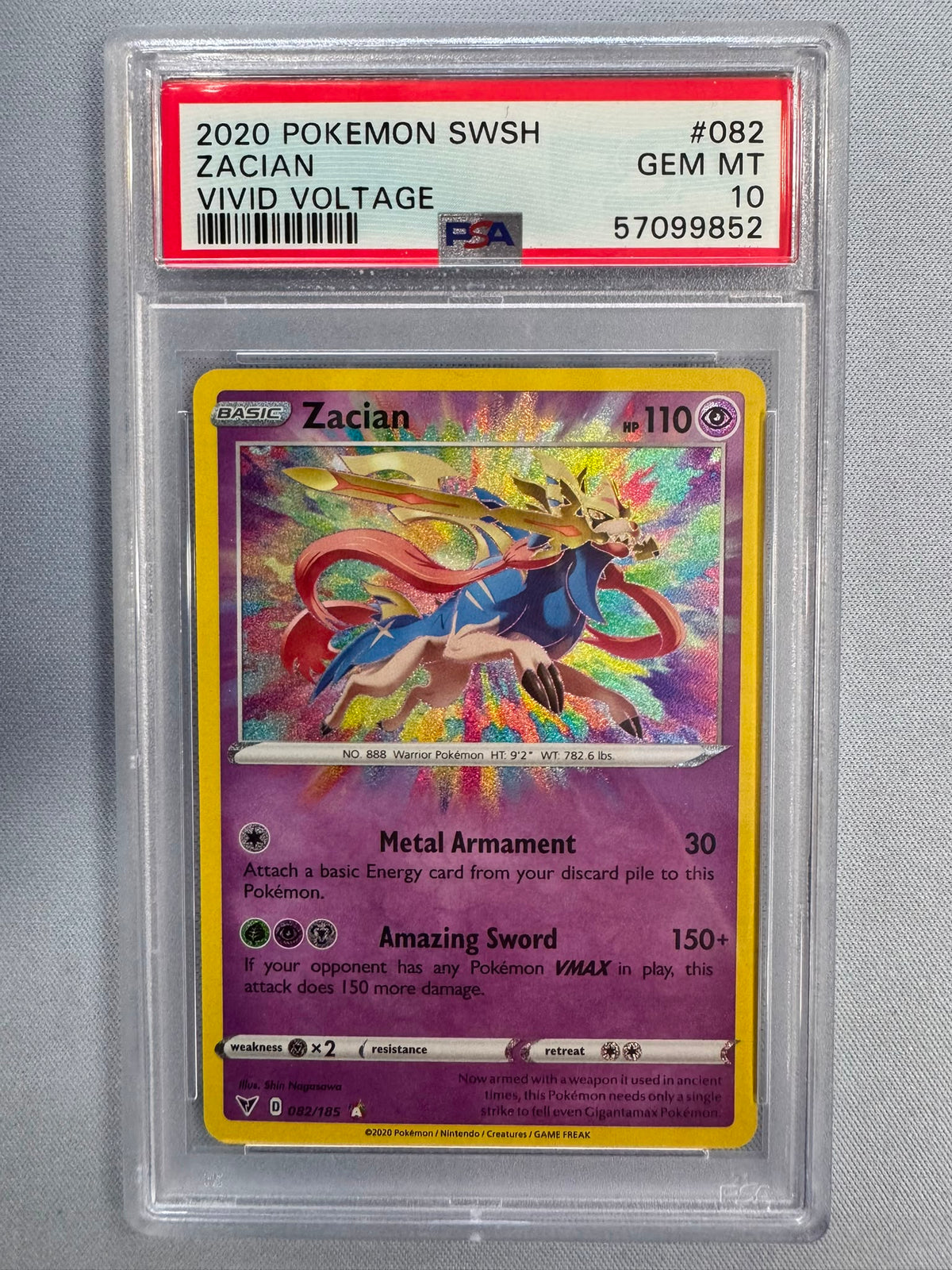 [PSA 10] SWSH VIVID VOLTAGE #082 ZACIAN VIVID VOLTAGE #57099852