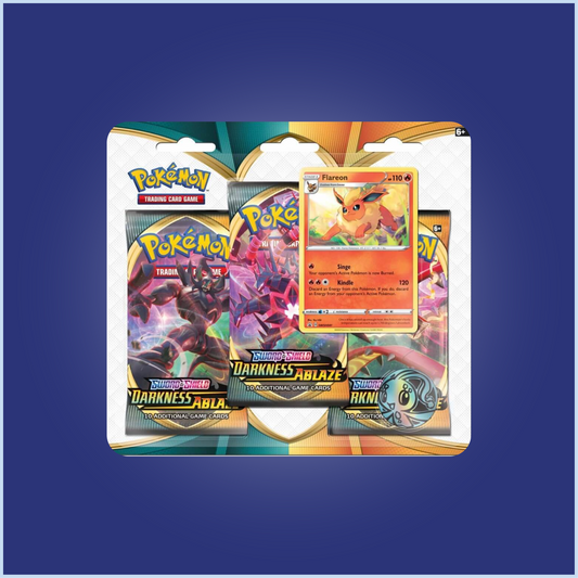 POKEMON TCG Sword and Shield Darkness Ablaze 3 Pack Blister
