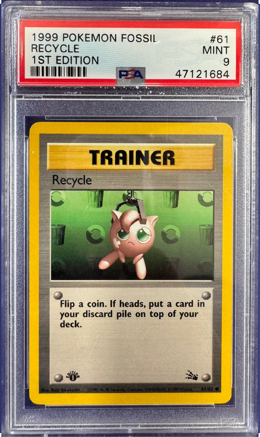 [PSA 9] 1999 POKEMON FOSSIL 61/62 RECYCLE 1ST EDITION PSA 9 #47121684