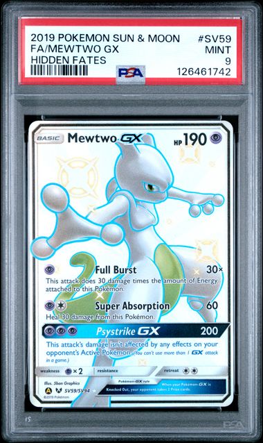 [PSA 9]SUN & MOON HIDDEN FATES #SV59/SV94 FA/MEWTWO GX #126461742