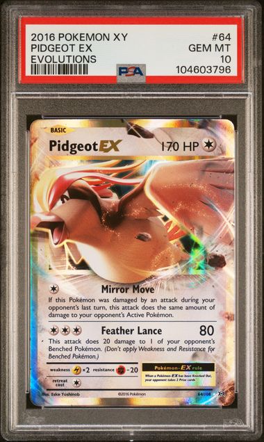 [PSA 10] 2016 POKEMON XY EVOLUTIONS #64 PIDGEOT EX EVOLUTIONS #104603796