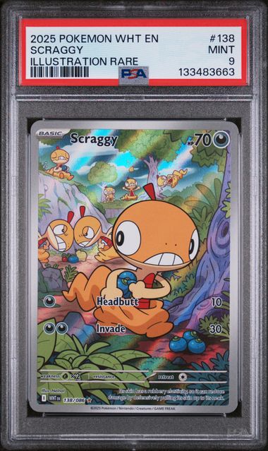 [PSA 9] WHITE FLARE #138/086 SCRAGGY ILLUSTRATION RARE #133483663