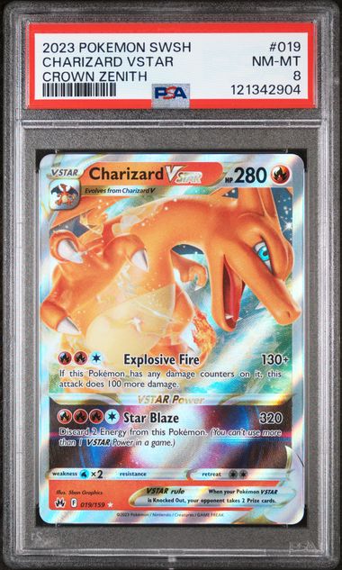[PSA 8] #019/159 CHARIZARD VSTAR CROWN ZENITH #121342904